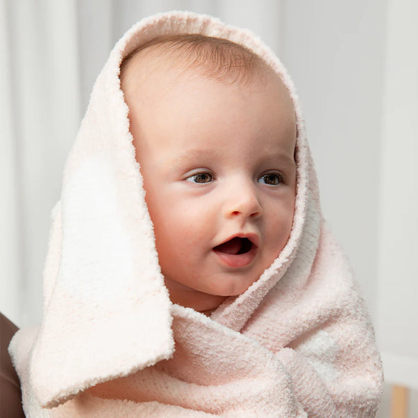 Living Textiles Chenille Blanket - Pink Hearts