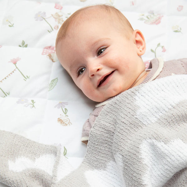 Living Textiles Chenille Blanket - Grey Clouds