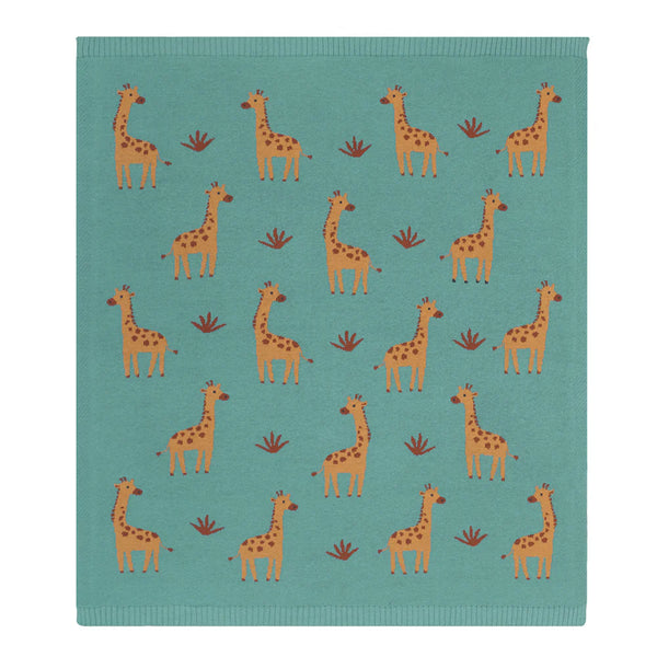 Living Textiles 100% Cotton Whimsical Giraffe Baby Blanket