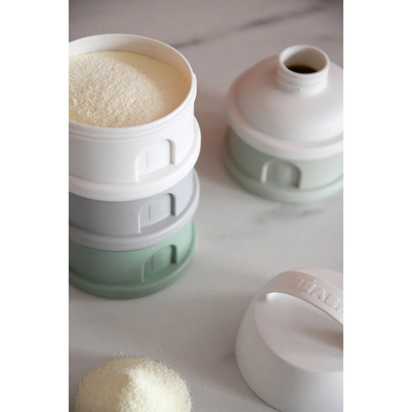 Beaba Stacked Formula Milk Container - Sage Green/Cotton