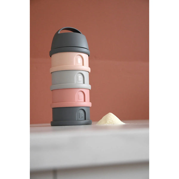Beaba Stacked Formula Milk Container - Mineral Grey/Pink