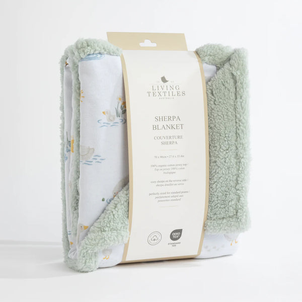 Living Textiles Jersey Sherpa Blanket - Goosey Goosey
