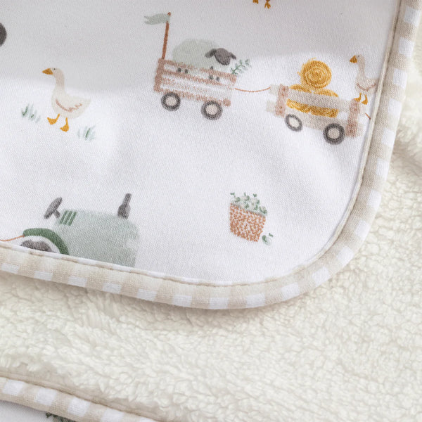 Living Textiles Jersey Sherpa Blanket - Tractor Ride
