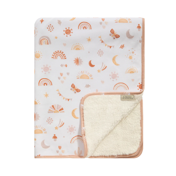 Living Textiles Jersey Sherpa Blanket - Bohemian Bliss