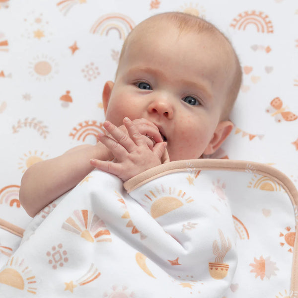 Living Textiles Jersey Sherpa Blanket - Bohemian Bliss