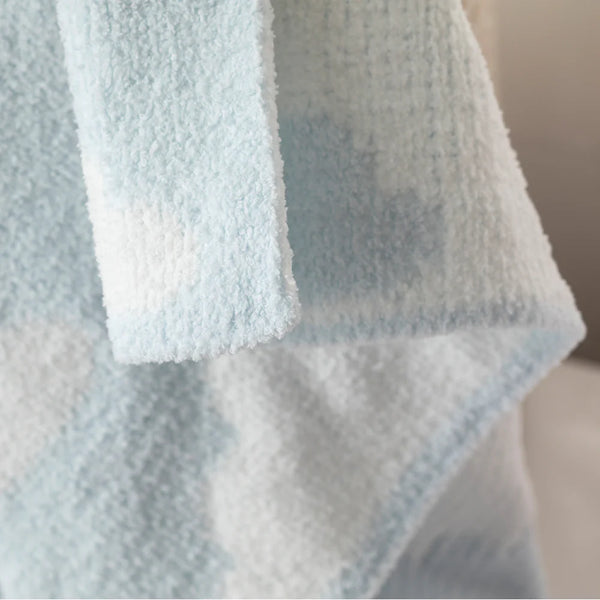 Living Textiles Chenille Blanket - Blue Clouds