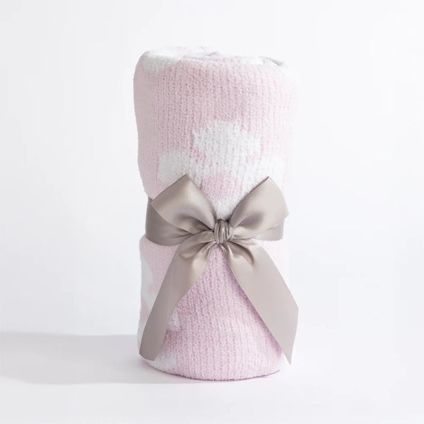 Living Textiles Chenille Blanket - Purple Flowers