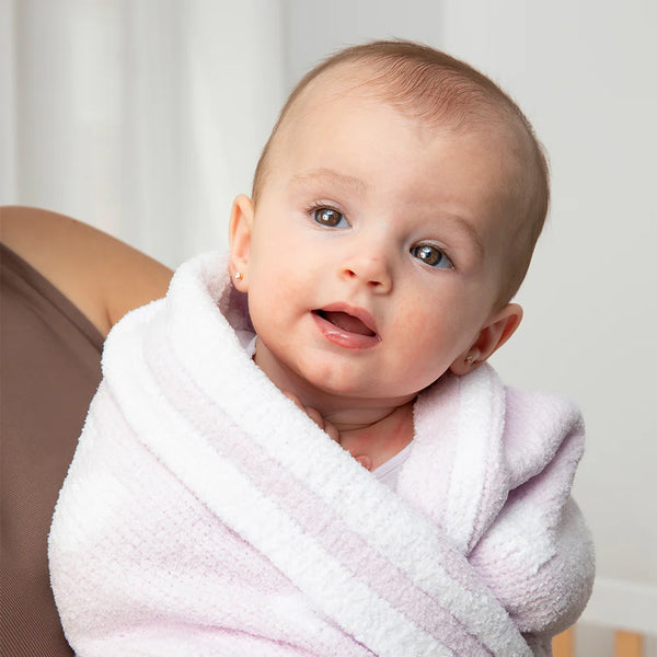 Living Textiles Chenille Blanket - Purple Flowers