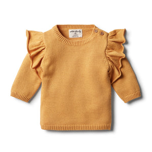 Wilson & Frenchy Golden Apricot Knitted Ruffle Jumper