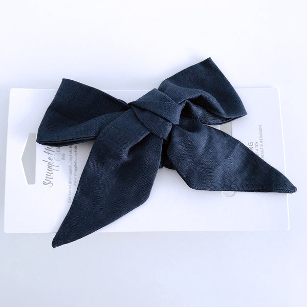 Snuggle Hunny Linen Bow Headband Wrap
