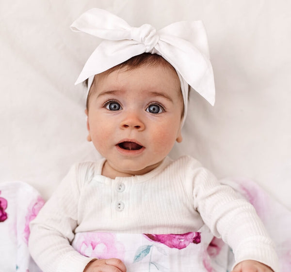 Snuggle Hunny Linen Bow Headband Wrap