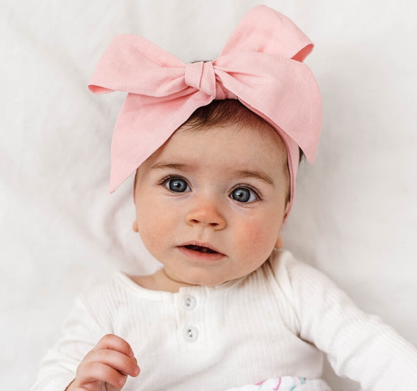 Snuggle Hunny Linen Bow Headband Wrap