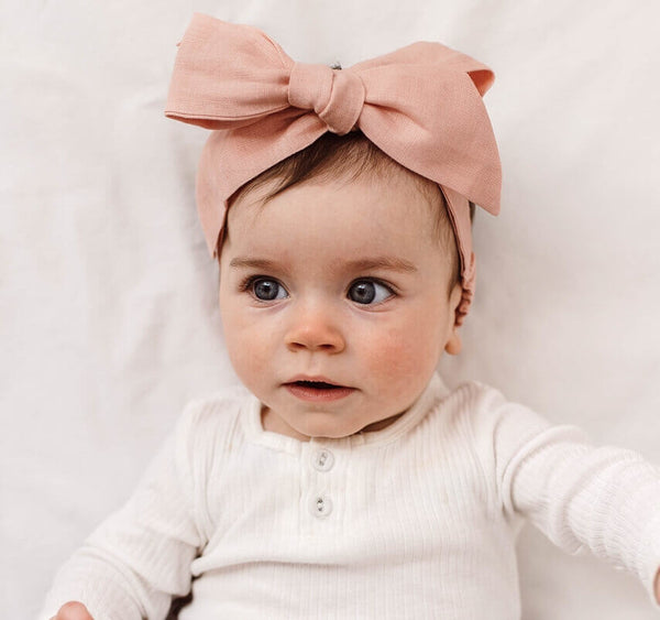 Snuggle Hunny Linen Bow Headband Wrap