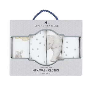 Living Textiles 4pk Face Washers - Savanna Babies/Dots