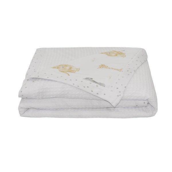 Living Textiles Cot Waffle Blanket - Savanna Babies