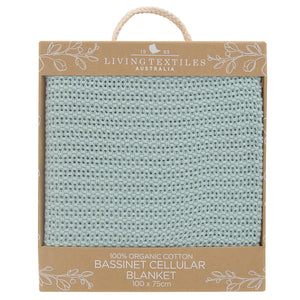 Living Textiles Organic Bassinet/cradle Cellular Blanket - Sage