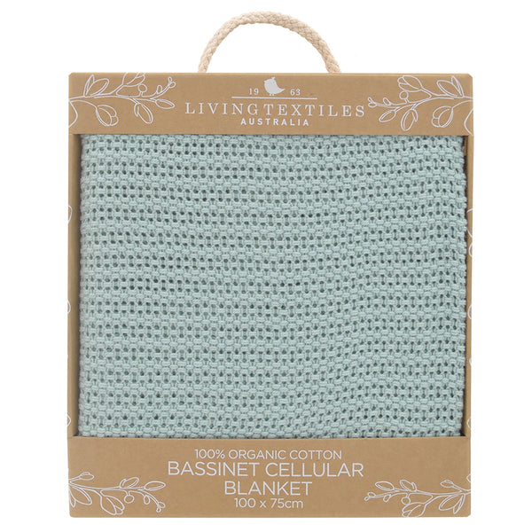 Living Textiles Organic Bassinet/cradle Cellular Blanket - Sage