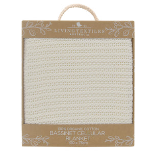 Living Textiles Organic Bassinet/cradle Cellular Blanket - Natural white
