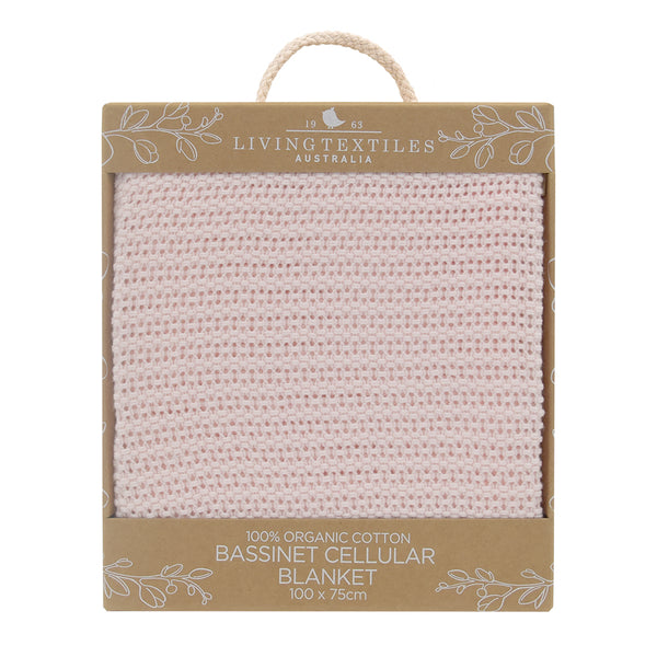 Living Textiles Organic Bassinet/cradle Cellular Blanket - Rose quartz