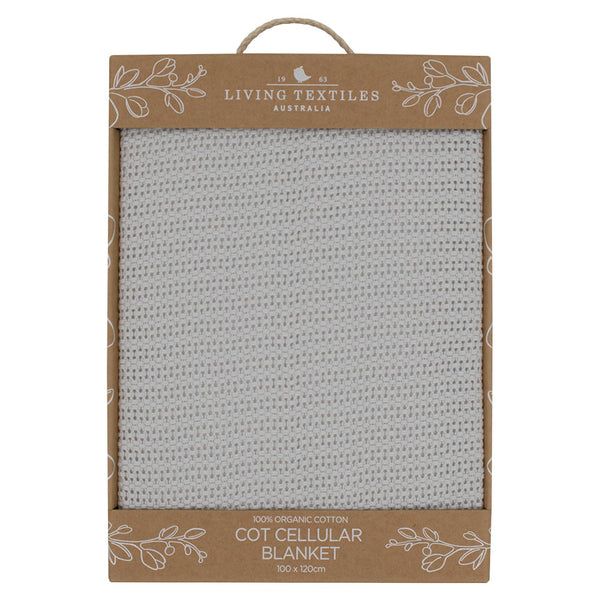 Living Textiles Organic Cot Cellular Blanket - Grey