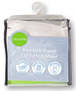 Playette Bamboo Travel Cot Fitted Sheet
