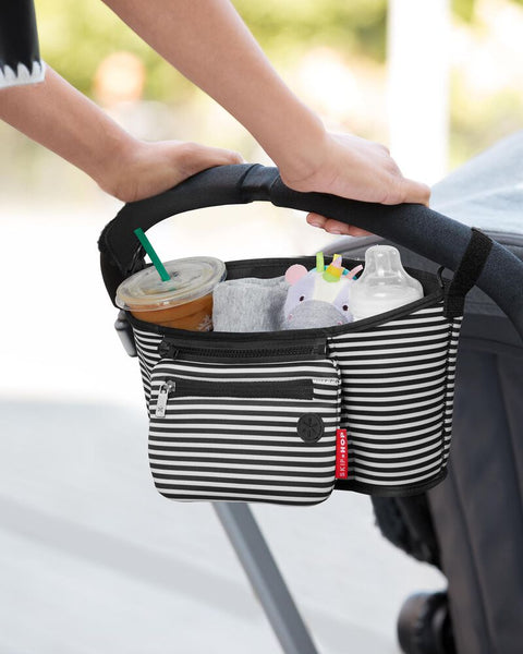 Skip Hop Grab & Go Stroller Organiser - Black & White Stripes