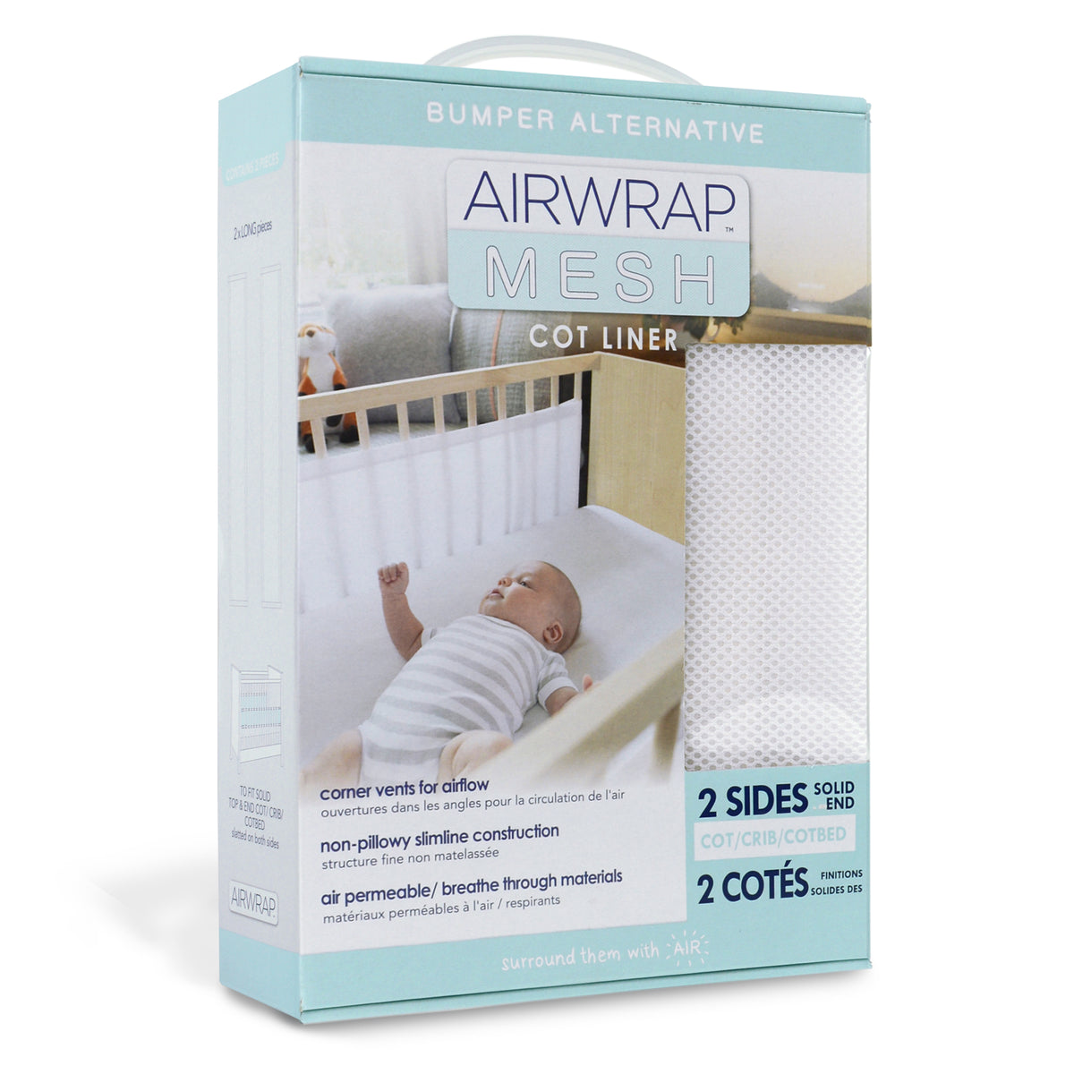Air mesh cot deals bumper big w