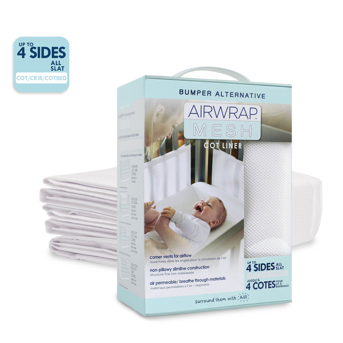 Airwrap Mesh 4 Sides White Baby Junction