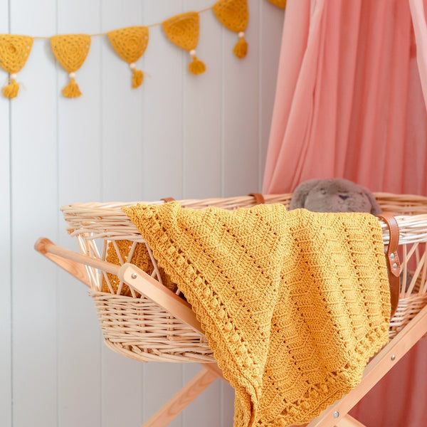 OB Designs Crochet Baby Blanket - Turmeric