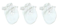 Playette Essential Newborn Mittens 3pk - White