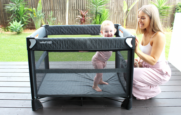 Babyhood Uno Portacot - Charcoal Grey