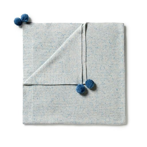 Wilson & Frenchy Knitted Fleck Blanket - Bluestone Fleck