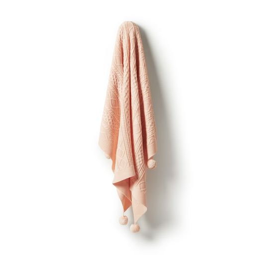 Wilson & Frenchy Knitted Mini Cable Blanket - Shell
