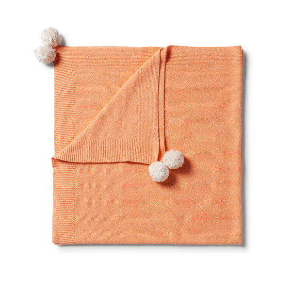 Wilson & Frenchy Knitted Blanket - Apricot Fleck
