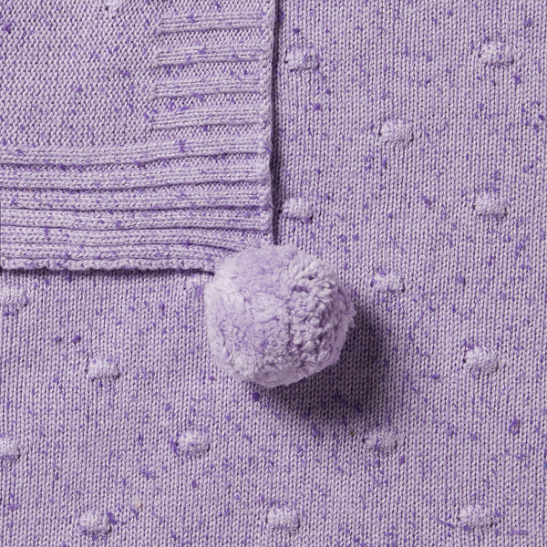 Wilson & Frenchy Knitted Spot Jacquard Blanket - Pastel Lilac Fleck