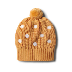 Wilson & Frenchy Golden Apricot Knitted Spot Hat