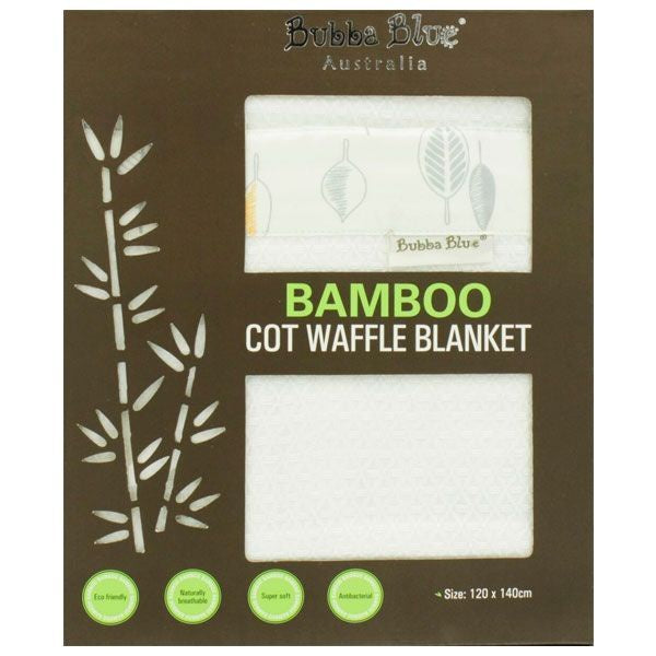 Bubba Blue Cot Blanket Bamboo Leaves Baby Junction