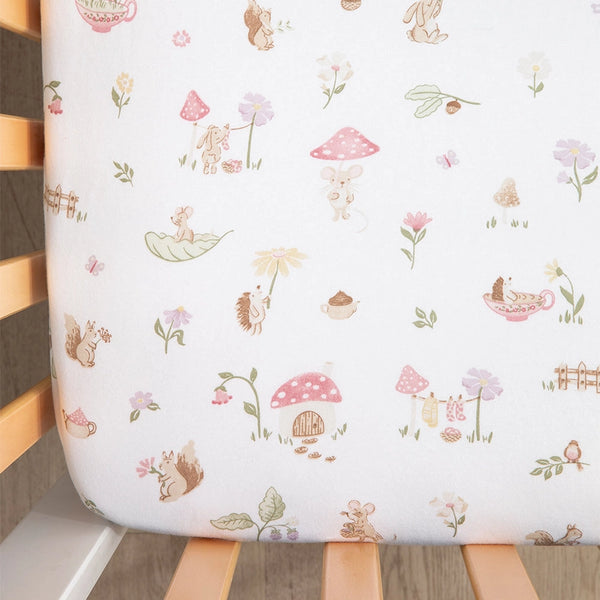 Living Textiles 2 Pack Organic Cot Fitted Sheet - Whimsical Wonderland