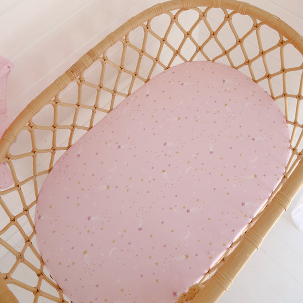 Snuggle Hunny Fitted Bassinet Sheet/Change Mat Cover - Twinkle