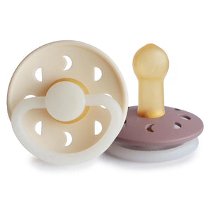 FRIGG Night Pacifier 2 Pack Latex Moon - Size One