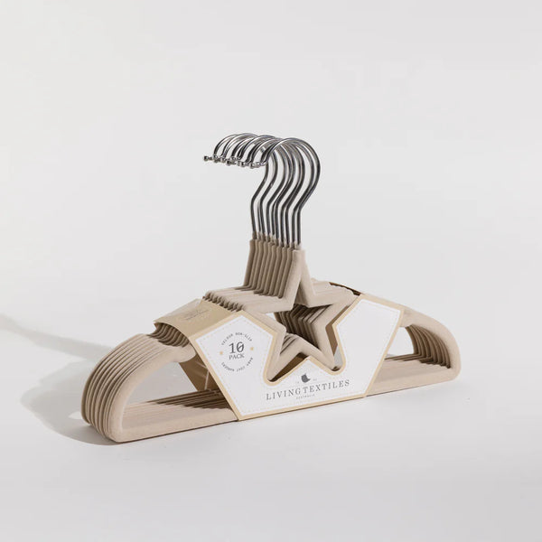 Living Textiles 10pk Baby Coat Hangers - Stars/Beige