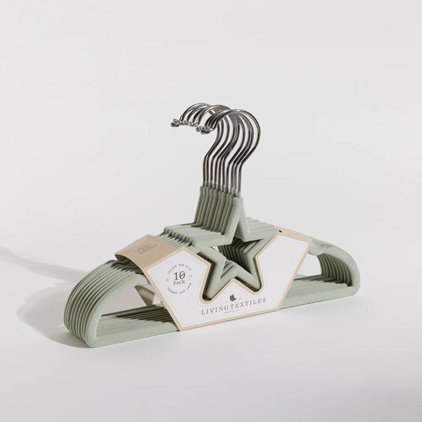 Living Textiles 10pk Baby Coat Hangers - Stars/Sage