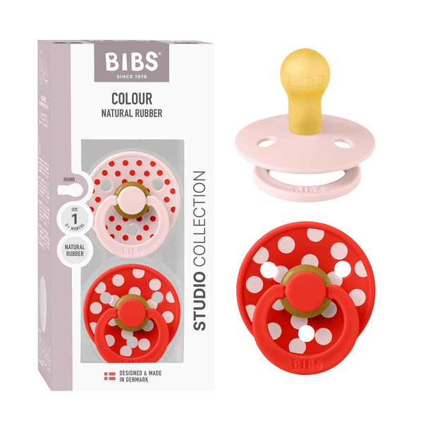 BIBS Studio Polka Size 1 - Blossom/Candy Apple