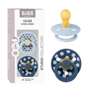 BIBS Studio Polka Size 1 - Baby Blue/Steel Blue