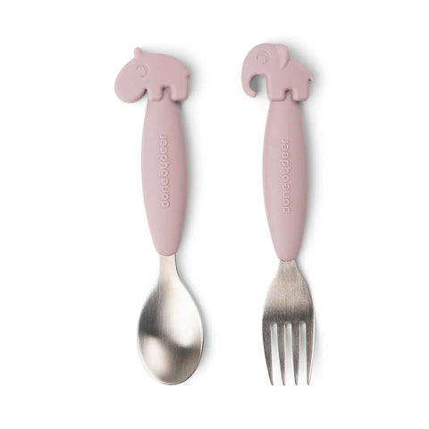 Done by Deer Easy-Grip Spoon 2 Piece Set - Powder