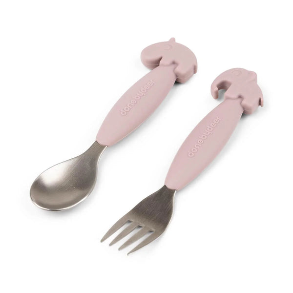 Done by Deer Easy-Grip Spoon 2 Piece Set - Powder