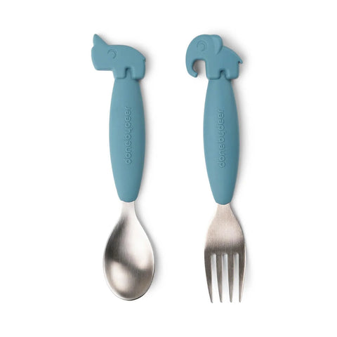 Done by Deer Easy-Grip Spoon 2 Piece Set - Blue