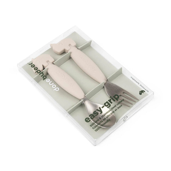 Done by Deer Easy-Grip Spoon 2 Piece Set - Sand
