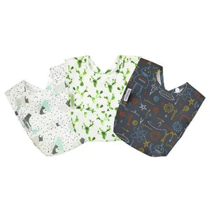 Silly Billyz Wipe Clean Pocket Bibs 3pk - Robot, Cactus, Animal