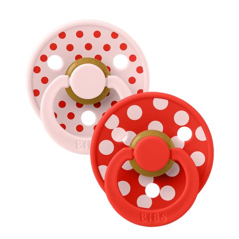 BIBS Studio Polka Size 2 - Blossom/Candy Apple